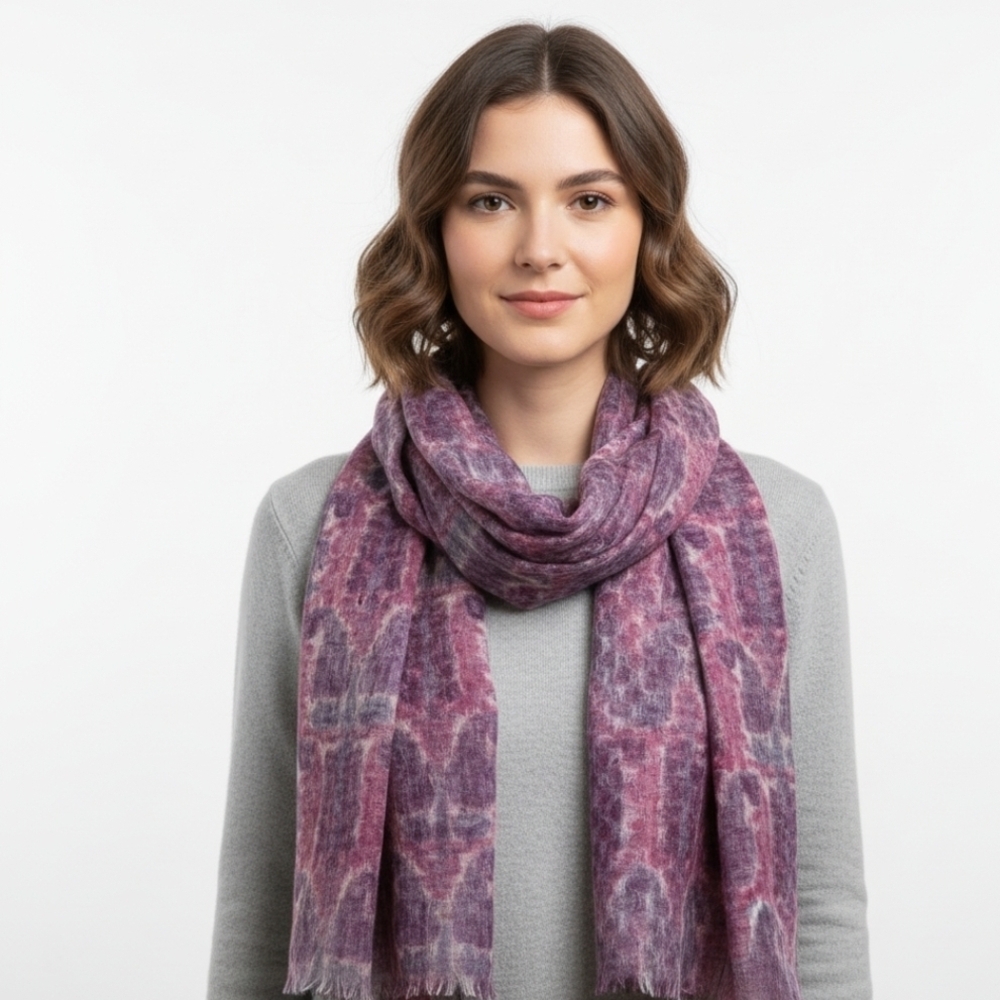 Tiara | Pink and Purple Scarf Soft & Cozy OS